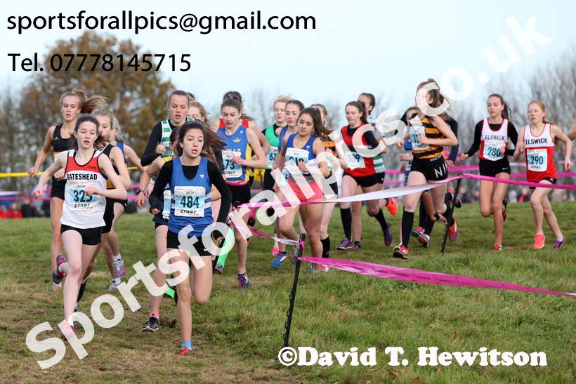 Girls under-15s 2017 Start Fitness North Eastern Harrier League, Aykley Heads, Durham. Photo:  David T. Hewitson/Sports for All Pics